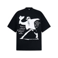 High Street Style Human Shadow Letter Print Short Sleeve T-Shirt Unisex Loose Casual Hip Hop Half Sleeve Tee