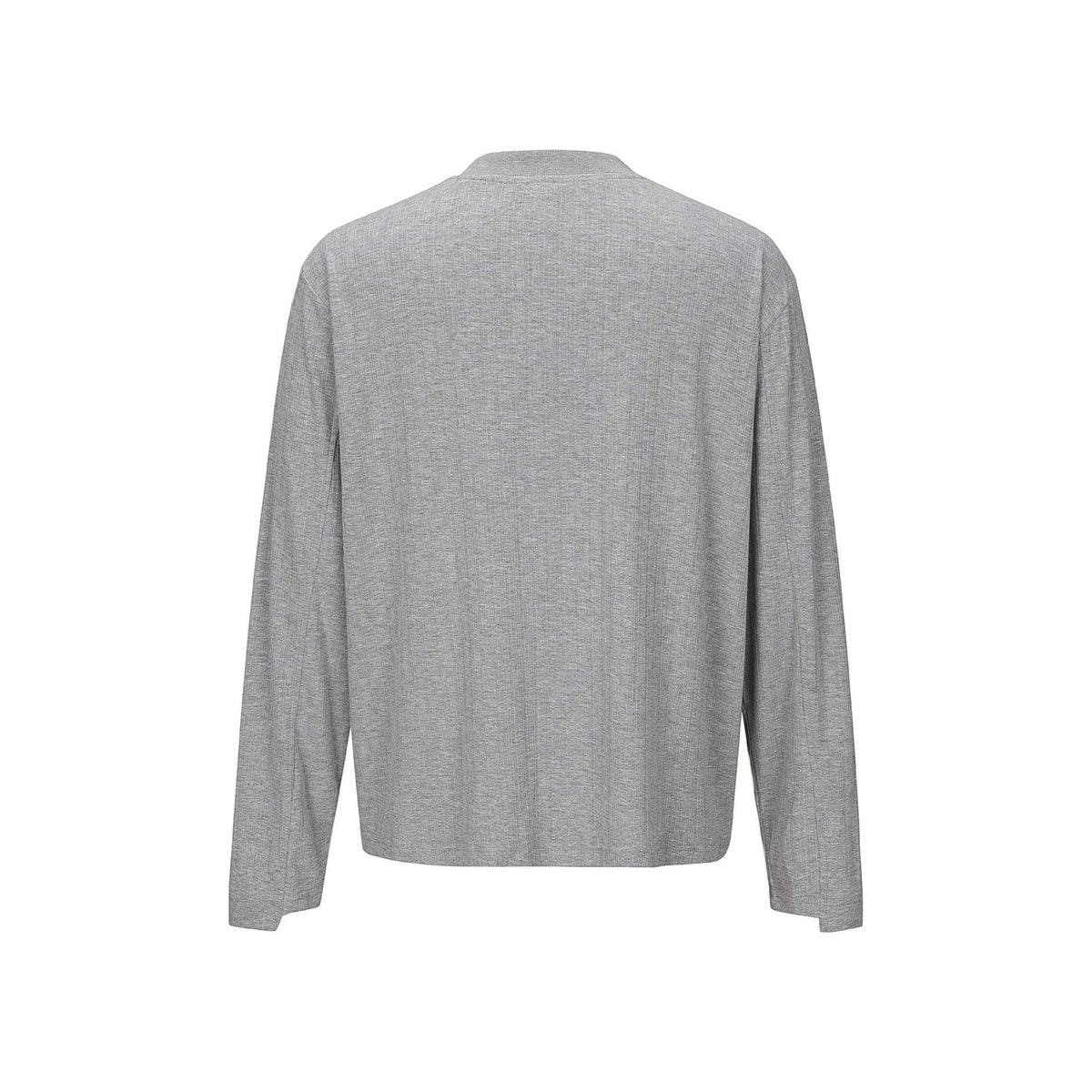 Human Figure Print Long Sleeve  Semi-High Neck Loose Fit T-Shirt