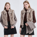Women's Trendy Eco-Friendly Faux Fur Cropped Jacket with Detachable Knit Sleeves