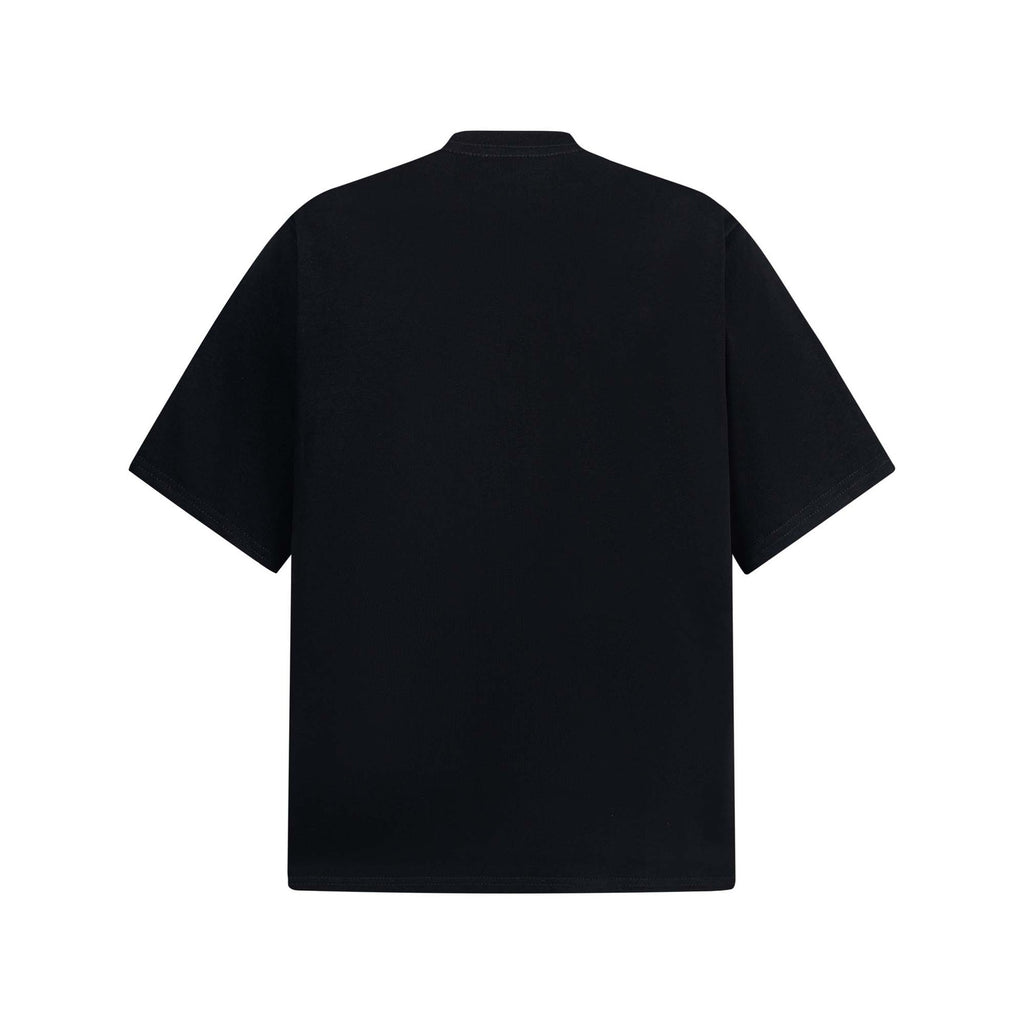 High Street Style Human Shadow Letter Print Short Sleeve T-Shirt Unisex Loose Casual Hip Hop Half Sleeve Tee