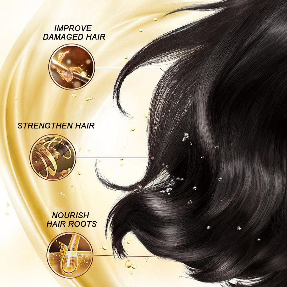 Castor Oil, Nourish And Repair Damaged Hair Dry Strength Solid Hair Smooth Hair Oil