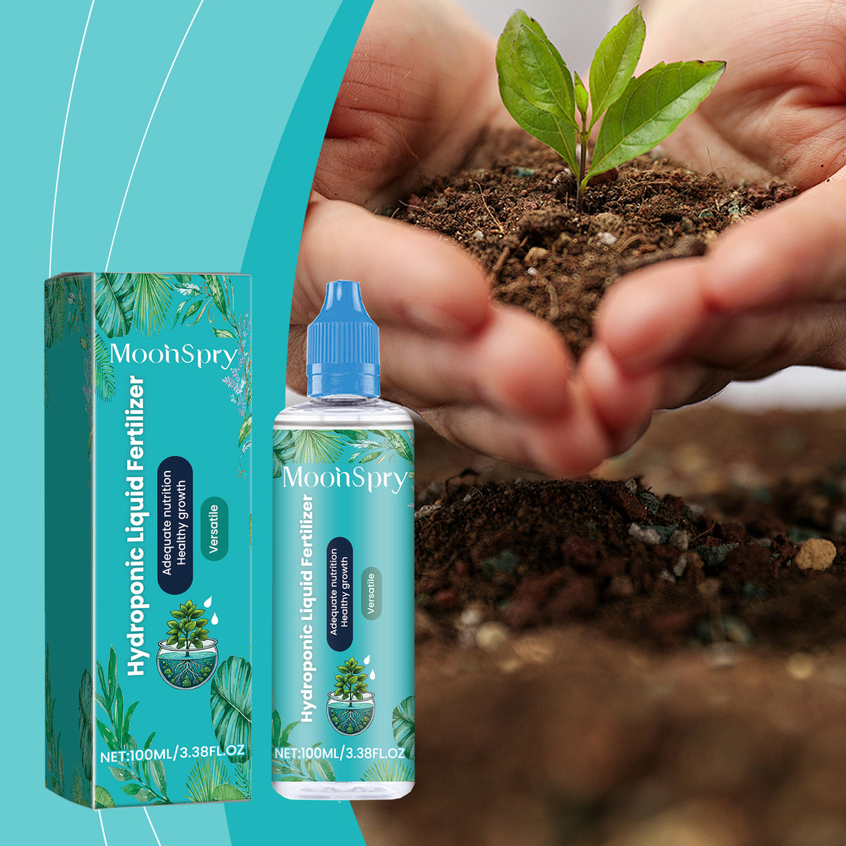 MoonSpry Hydroponic Liquid Fertilizer Lawn Green Leaf Growth Nutrient Solution Plant Concentrate Fertilizer Supplement