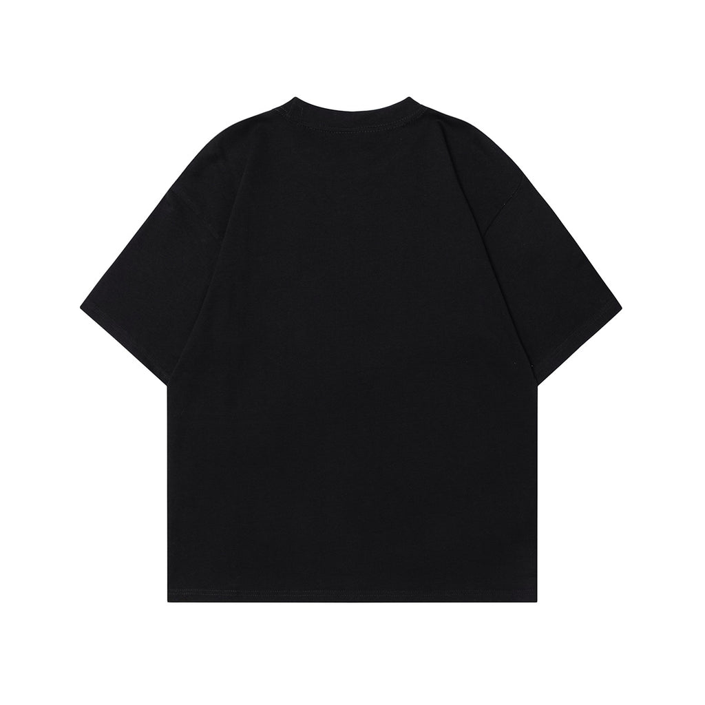 Couple Magazine Element Human Shadow Design Loose Men's Short Sleeve T-Shirt
