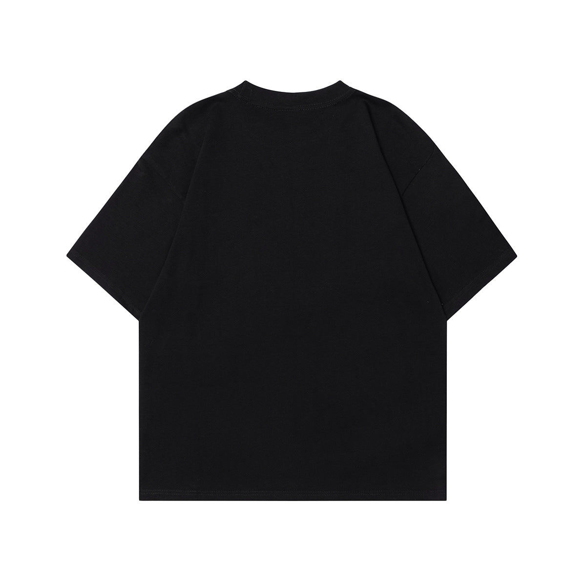 Couple Magazine Element Human Shadow Design Loose Men's Short Sleeve T-Shirt