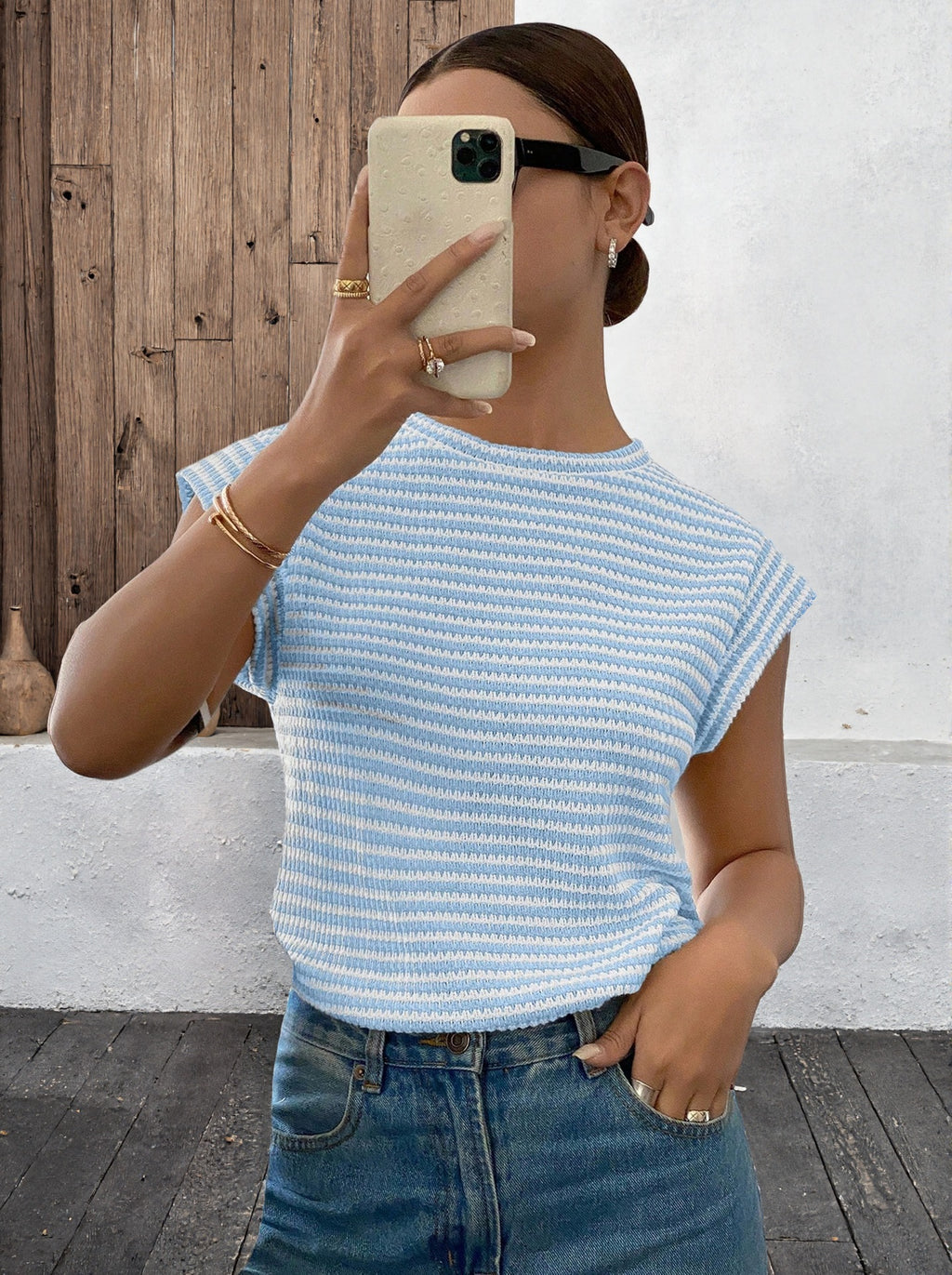 Sky Stripe Cotton Tee