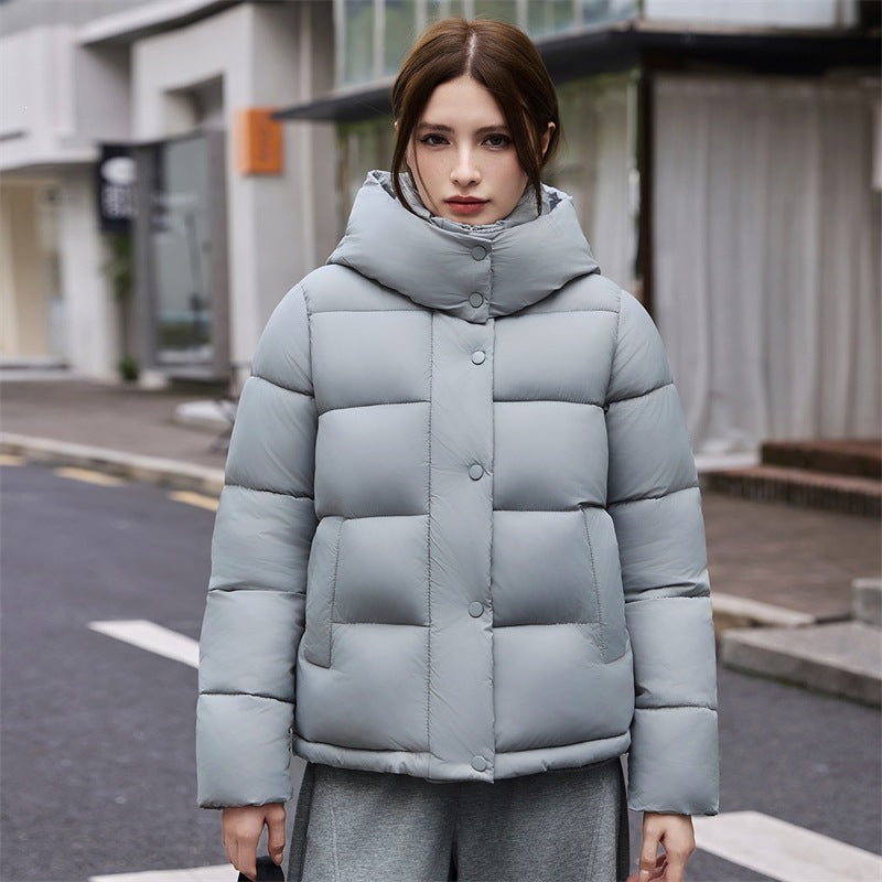 Little Chanel White Hooded Waist-Cinching Thickened Puffer Coat for Women