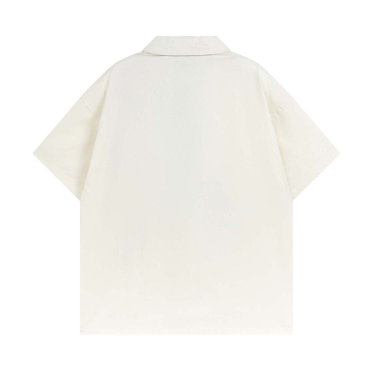 High Street  Style Human Shadow Letter Print Short Sleeve Shirt Men's Loose Casual Hip Hop Top