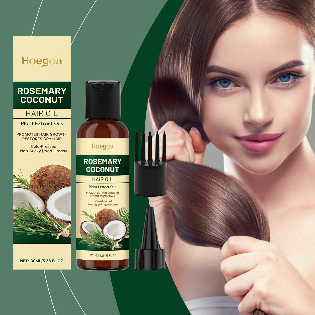 Rosemary Coconut Hair Oil Nourishes, Moisturizes, Leaves Fragrance, Pamper Hair, And Softens Hair Essence