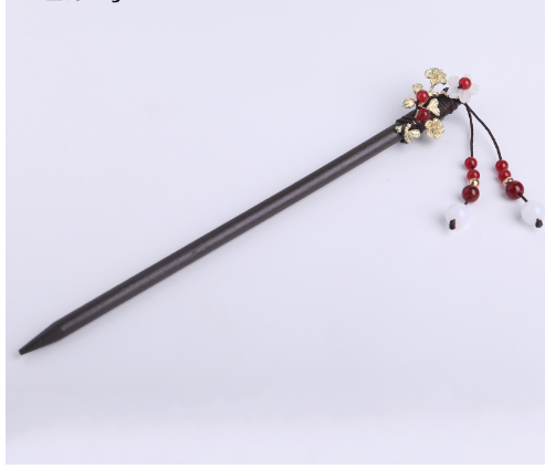 Chinese Women's Hair Stick Vintage Wood Hair Clip Flower Hair Stick Handmade Wood Hair Stick Classic Hair Stick Long Hair Clip