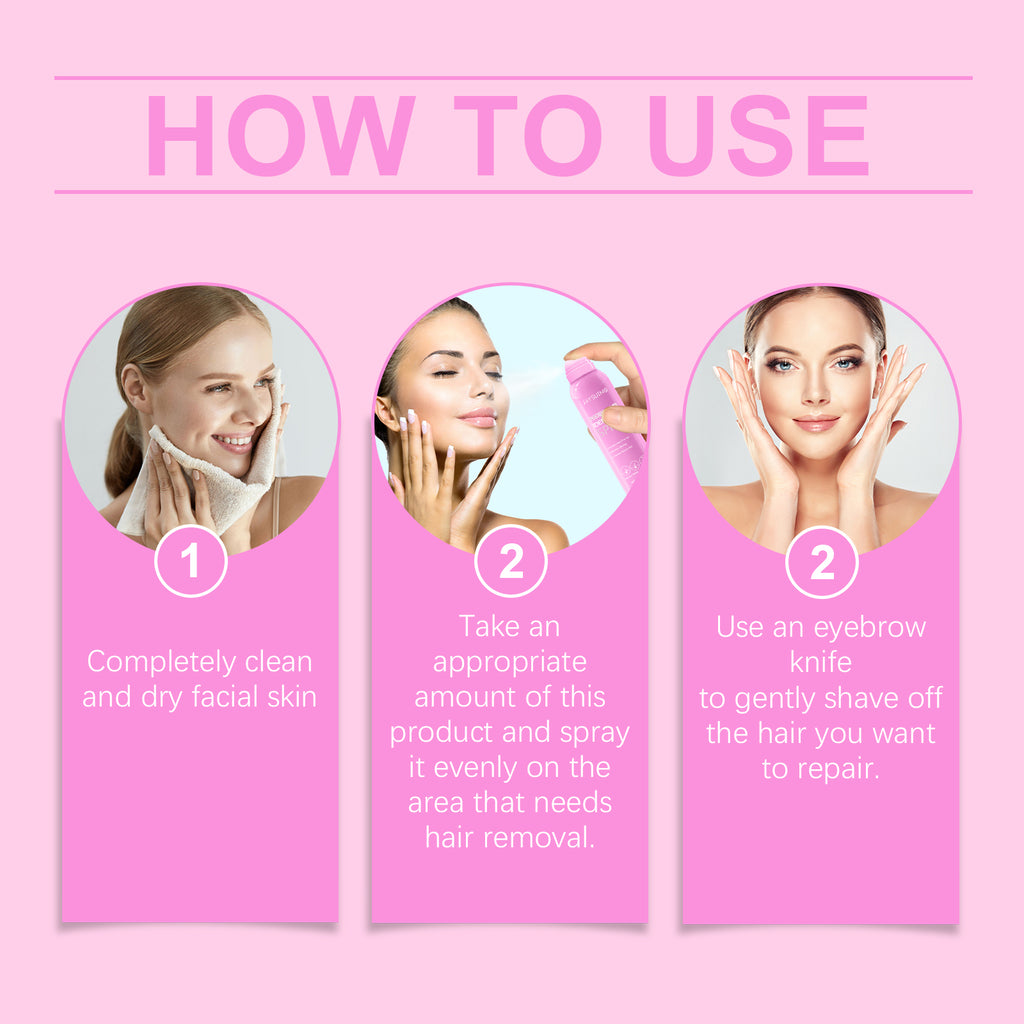Jaysuing Facial Hair Recognition Spray Facial Cleanser Softens Hair Gentle Daily Care Hair Removal Spray
