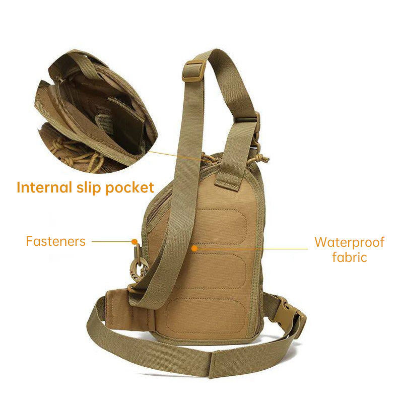 Tactical Concealed Carry Shoulder Bag – Crossbody Chest Pack with Quick Access Gun Holster, Small Sling Backpack for Pistol