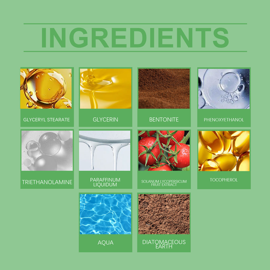 OUHOE Green Tomato Clean Clay Film Hydrating, Firming, Cleansing And Purifying Pores Facial Skin Smear Clay Film