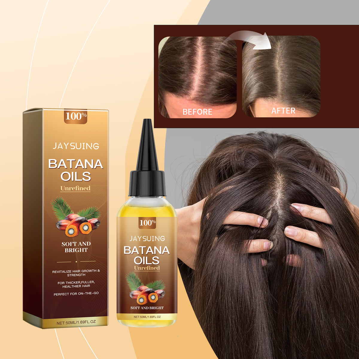 Jaysuing Batana Soft Light Essential Oil, Nourishing And Moisturizing Hair, Hydrating Hair Care And Smoothing Hair Care Essence