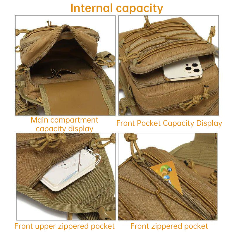 Tactical Concealed Carry Shoulder Bag – Crossbody Chest Pack with Quick Access Gun Holster, Small Sling Backpack for Pistol