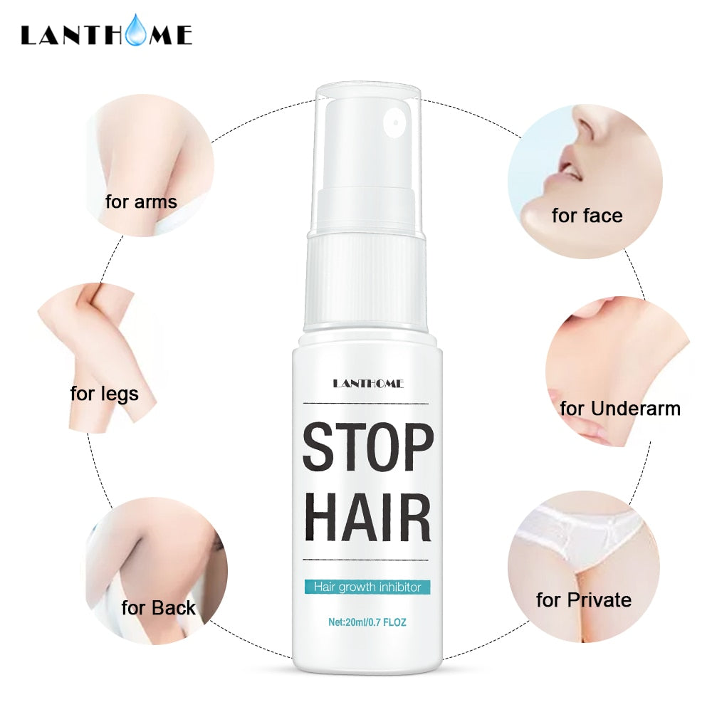 Permanent Stop Hair Growth Inhibitor Pubic Hair Repair Smooth Body Hair Removal Treatment Spray Facial Hair Remover for Women