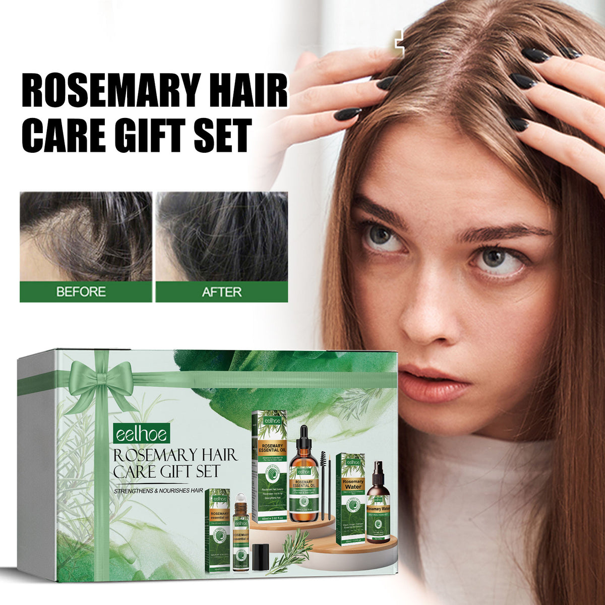 Rosemary Hair Care Nourish Hair Soft Fluffy Strong Moisturizing Root Hair Care Gift Set