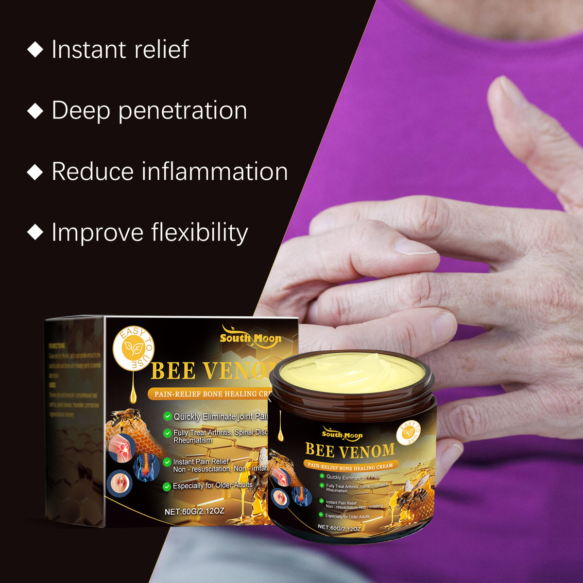 South Moon Bee Venom Joint Soothing Cream Apply To Relieve Knee And Wrist Joint Discomfort