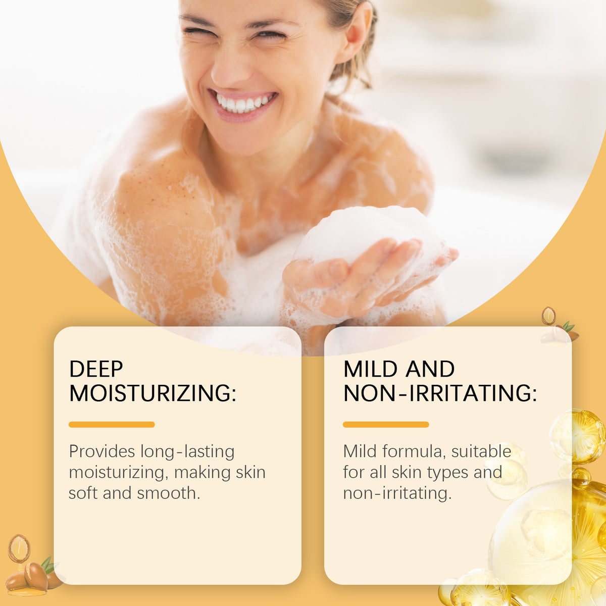 OceAura Orange Peel Moisturizing Shower Soap Gently Cleanses Body Skin And Improves Skin Hydration