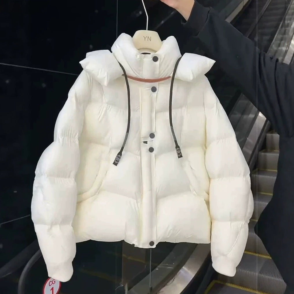 Thick Quilted Down Cotton Loose Puffer Jacket for Women