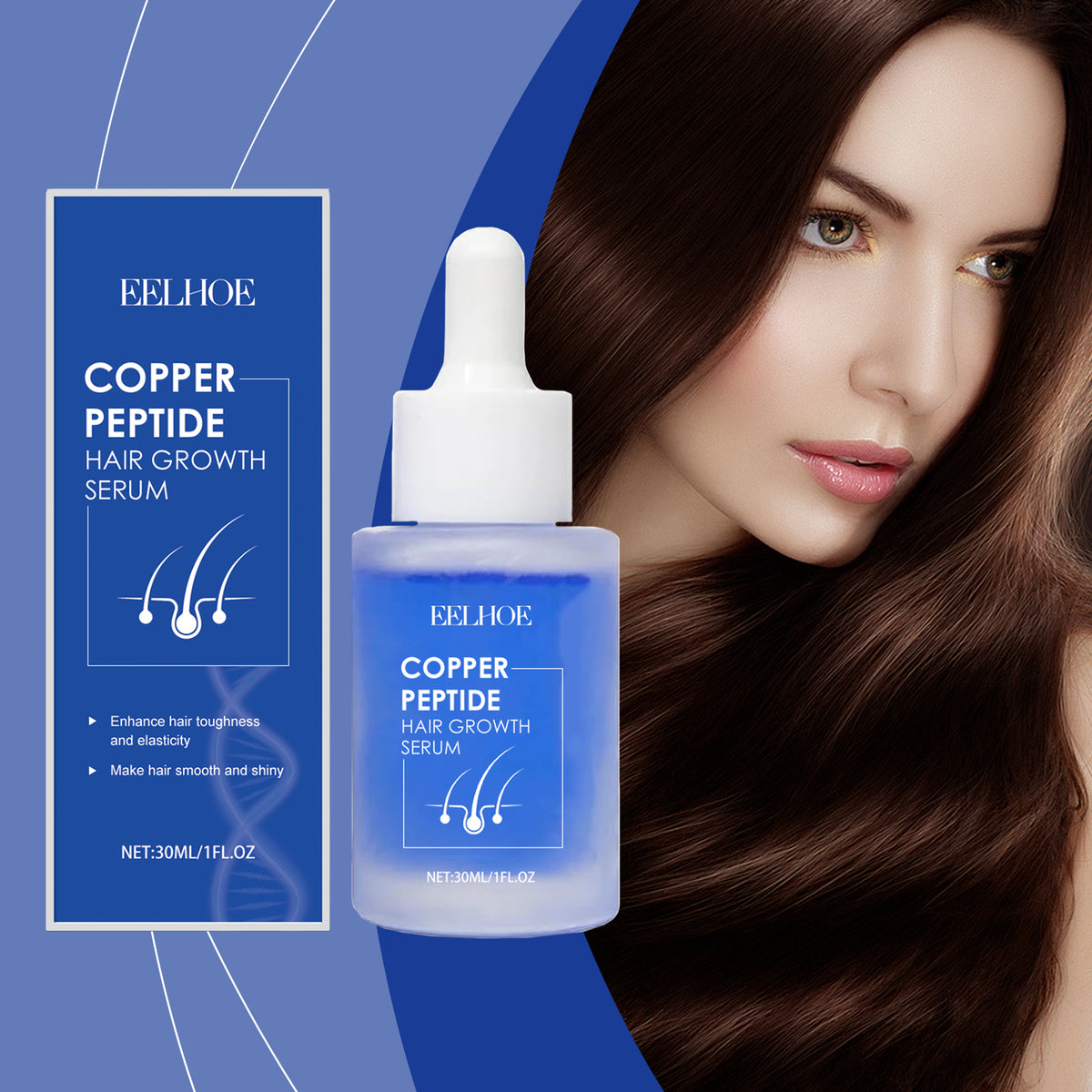 Blue Copper Peptide Hair Care Essence, Nourishes Frizzy Hair, Soft And Moisturizing Hair Care Essential Oil