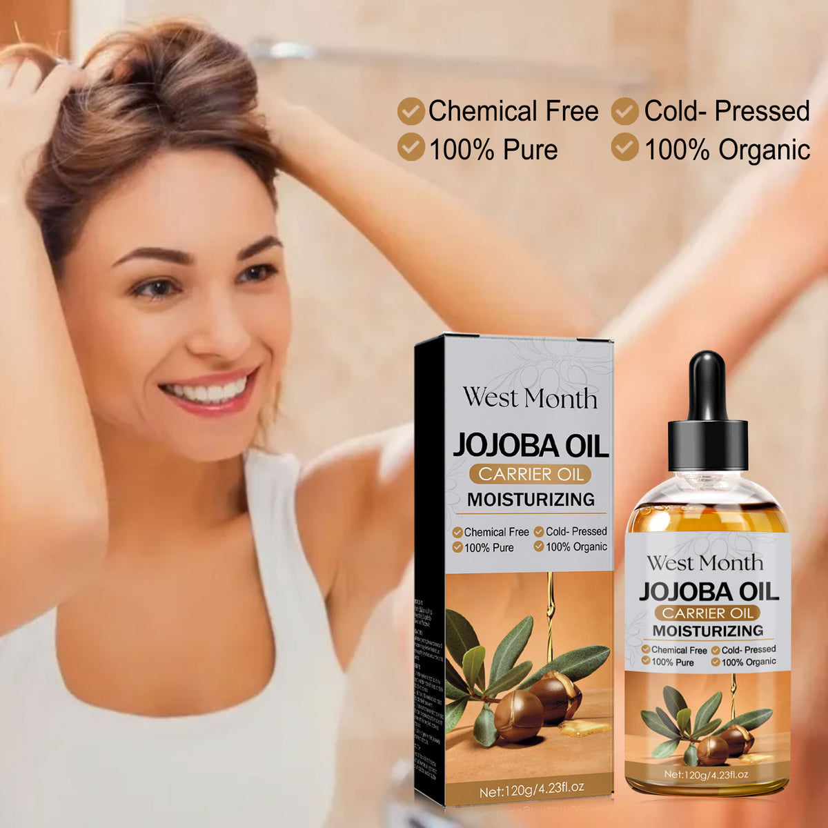 Jojoba Oil Hair Conditioner, Solid Hair, Tight Hair, Prevent Loss, Repair Dry Hair And Smooth Hair Care Oil