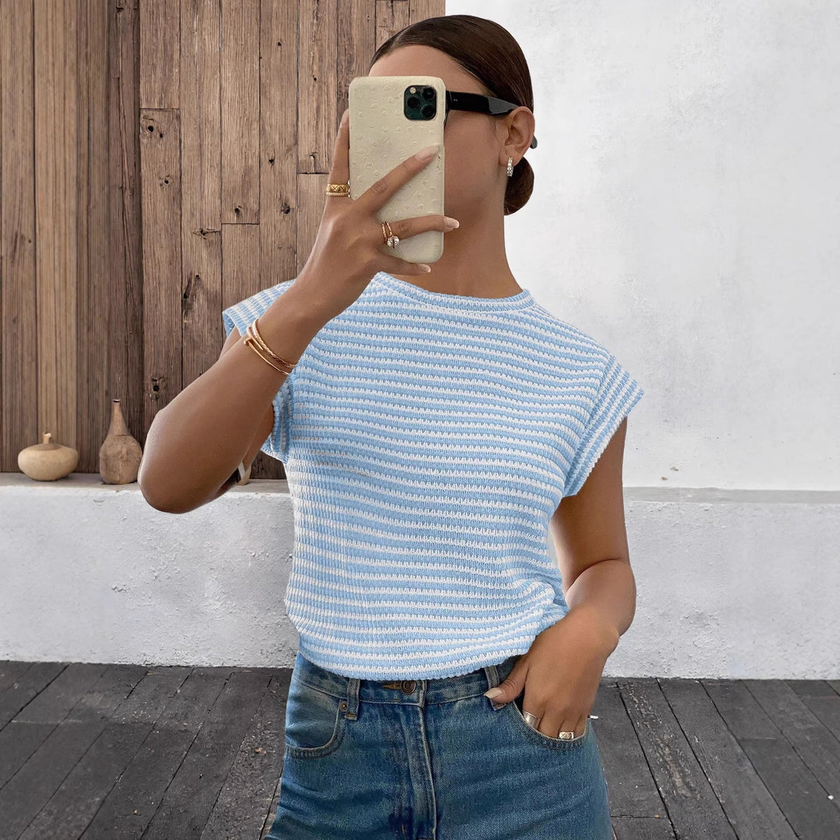Sky Stripe Cotton Tee