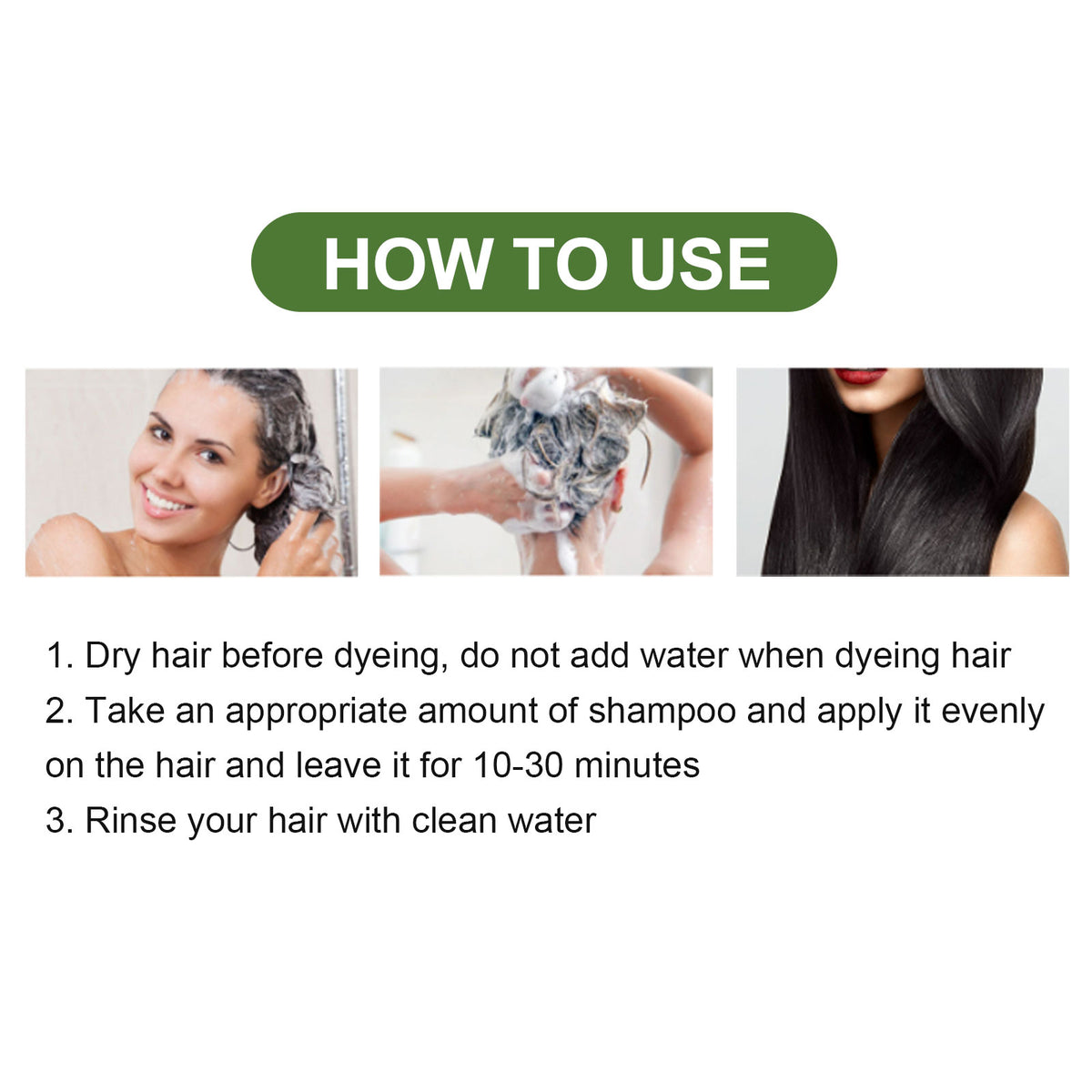 Plant Bubble Hair Natural Black Hair Dark Hair Hair Care Easy Color Lasting Mild Not Irritating