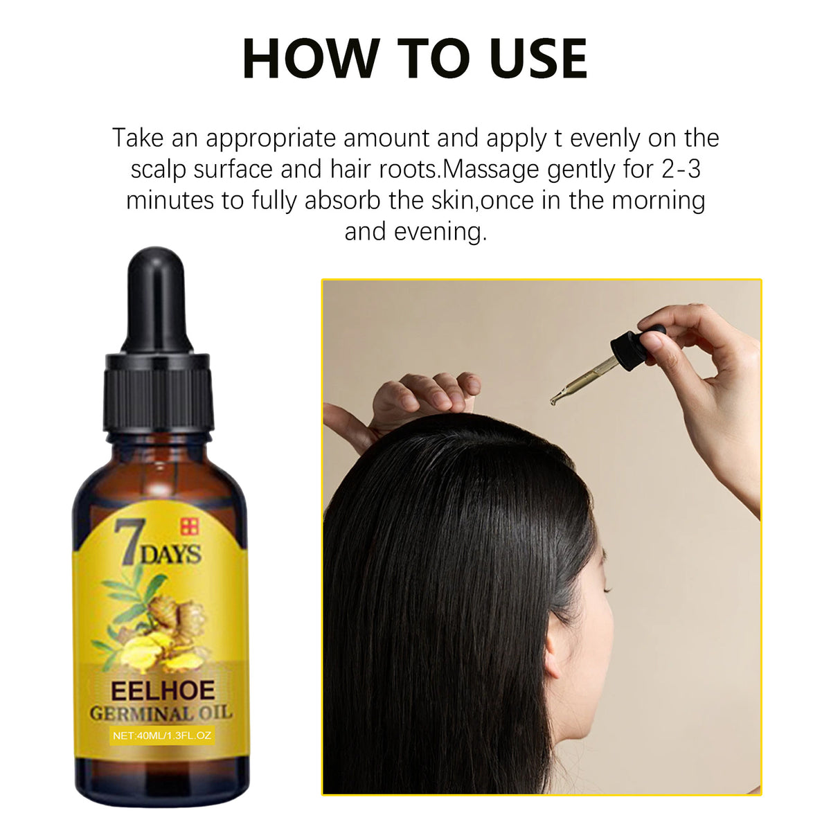 EELHOE Ginger Hair Care Liquid (10ml) Is A Nourishing And Moisturizing Hair Care Liquid That Strengthens And Prevents Hair Loss