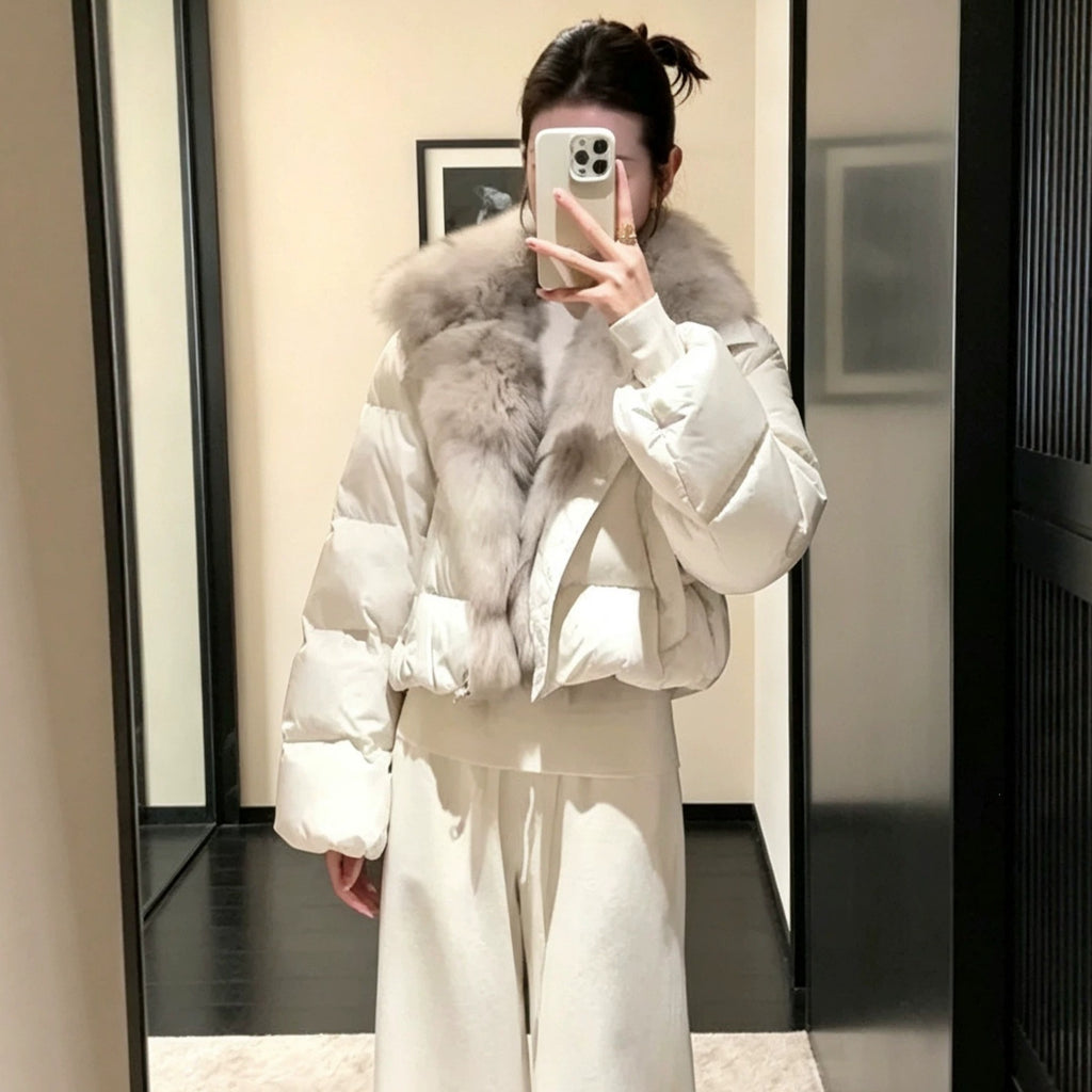 Women's Short Puffer Jacket Warm Quilted Coat for Petite