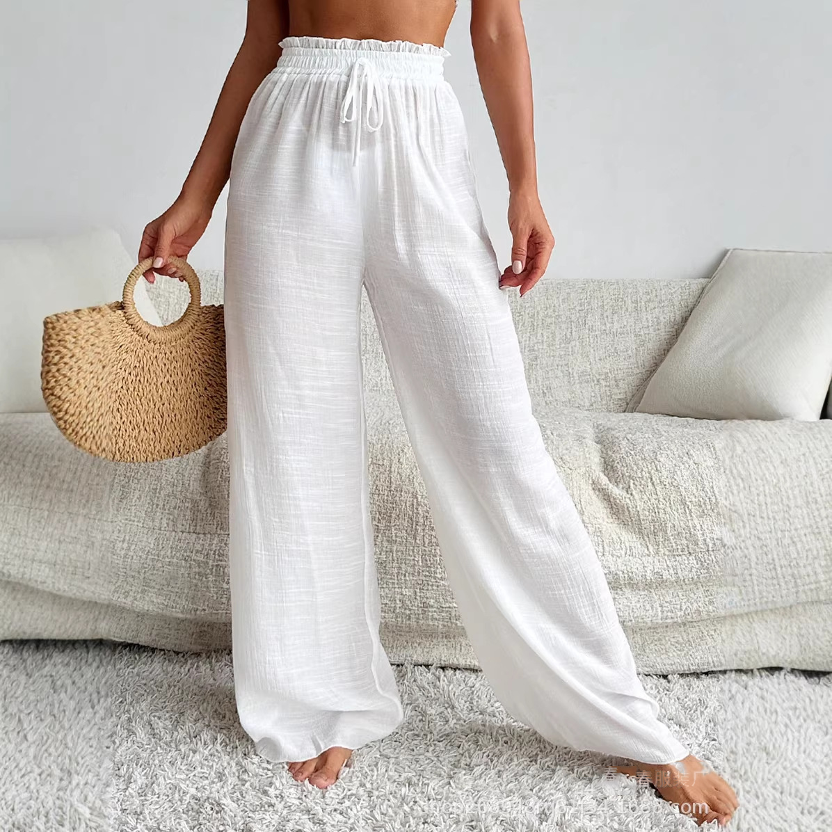 Cloud Crinkle Wide-Leg Pants