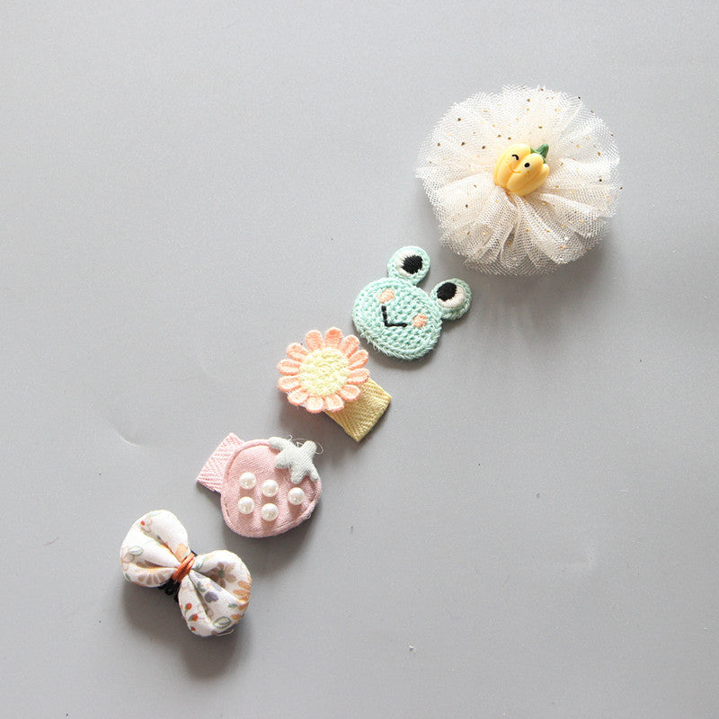 Children's Girls Hair Clip Headwear Crown Korean Little Princess Hair Ornaments Baby Hair Clip Set