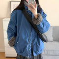 Chic Long Sleeve Lapel Collar Loose Fit Reversible Women's Cotton Padded Jacket