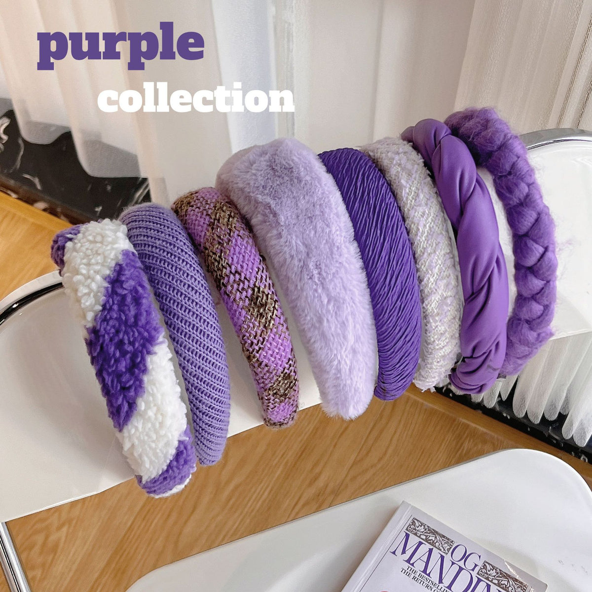 Purple Hair Band Retro French Korean Hair Bundle Pressure Hair Card Headdress Autumn And Winter Plush