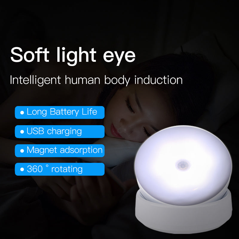 Human body induction light bedroom bedside wall light staircase light rechargeable night light ﻿