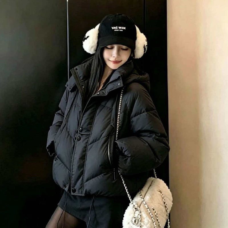 Thick Quilted Down Cotton Loose Puffer Jacket for Women