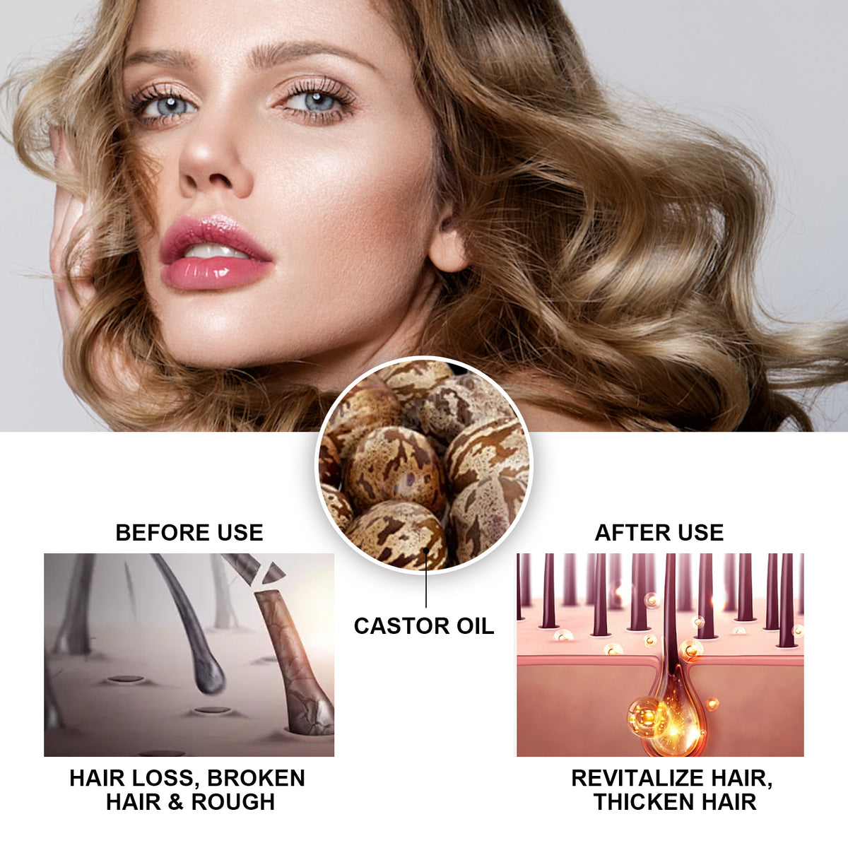 HOEGOA Hair Growth Serum, Dense Hair Repair Dry And Irritated Hair Moisturizing Hair Dense Hair Care Essential Oil