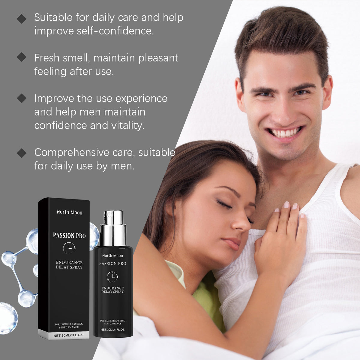 North Moon Men's Care Spray Men's Body Soothing Mild Moisturizing Daily Massage Spray