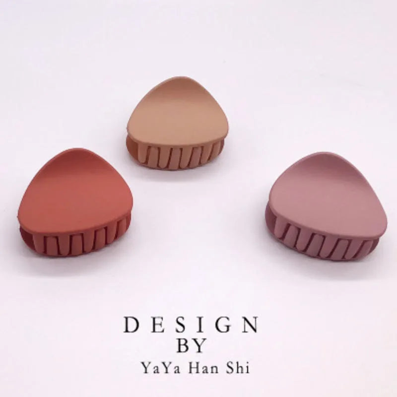Korean Fashion Design Women Hair Claw Solid Color Hair Crab Retro Square Scrub Hair Clips