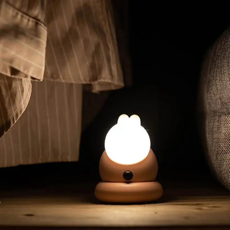 Cute Rabbit Human Body Induction Lamp Led Pat Silicone Charging Cabinet USB Night Light Wall Induction Corridor Lamp