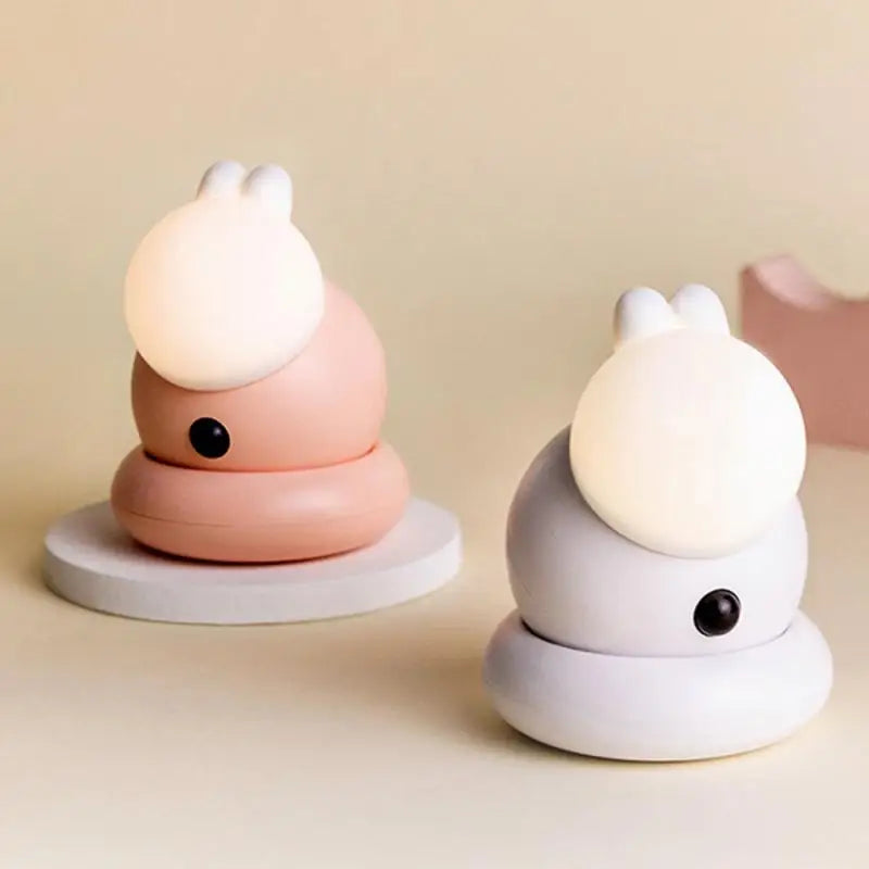 Cute Rabbit Human Body Induction Lamp Led Pat Silicone Charging Cabinet USB Night Light Wall Induction Corridor Lamp