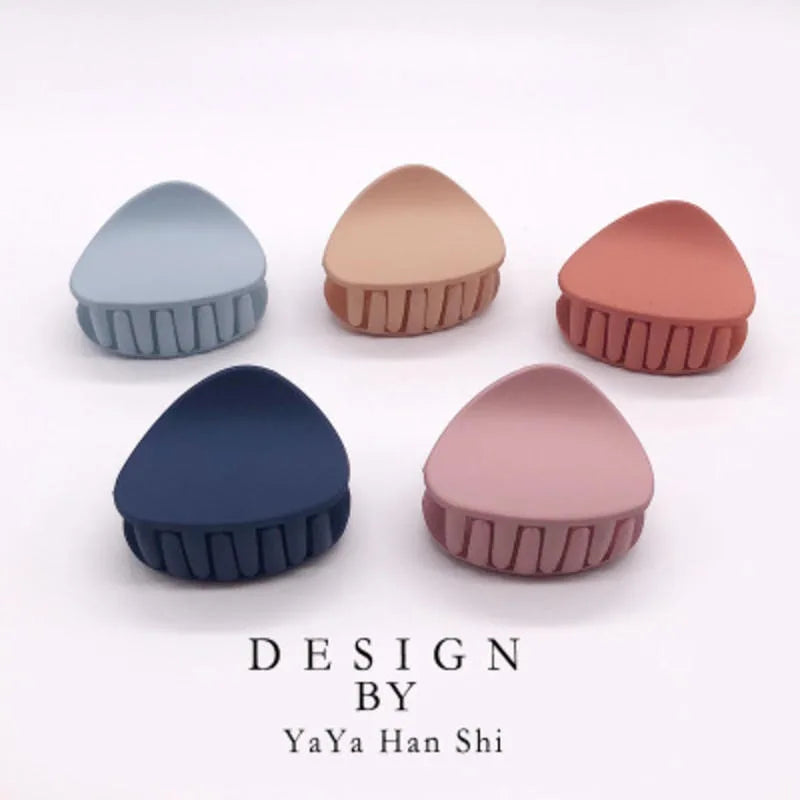 Korean Fashion Design Women Hair Claw Solid Color Hair Crab Retro Square Scrub Hair Clips